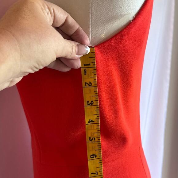 NWT Jay Godfrey Red Coral lined high quality dress High front slit - Picture 4 of 8